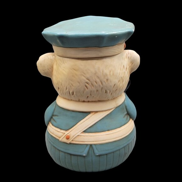 Hard to Find Twin Winton Cookie Jar Policeman Bear Collectors Series Blue Cream - Picture 3 of 11